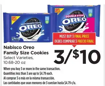 Food 4 Less Nabisco Oreo Family Size Cookies offer