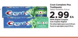 Food 4 Less Crest Complete Plus Toothpaste offer