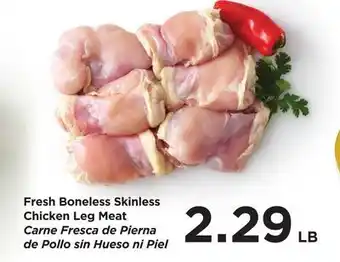 Food 4 Less Fresh Boneless Skinless Chicken Leg Meat offer