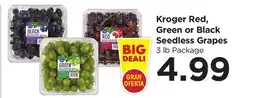 Food 4 Less Kroger Red, Green or Black Seedless Grapes offer