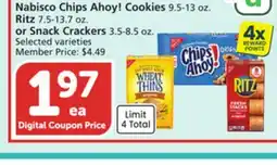 Albertsons Nabisco Chips Ahoy! Cookies 9.5-13 oz. Ritz 7.5-13.7 oz. or Snack Crackers 3.5-8.5 oz offer