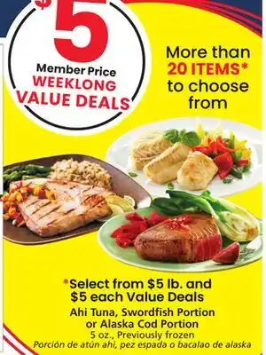 Albertsons Ahi Tuna, Swordfish Portion or Alaska Cod Portion offer