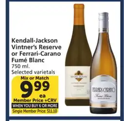 Albertsons Kendall-Jackson Vintner's Reserve or Ferrari-Carano Fumé Blanc offer