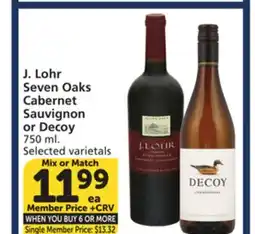 Albertsons J. Lohr Seven Oaks Cabernet Sauvignon or Decoy offer