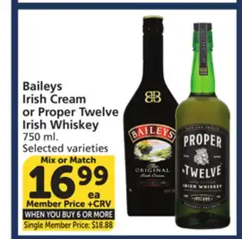 Albertsons Baileys Irish Cream or Proper Twelve Irish Whiskey offer