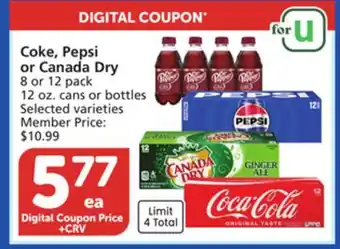 Albertsons Coke, Pepsi or Canada Dry offer