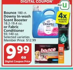 Albertsons Bounce 180 ct. Downy In-wash Scent Booster 18.2-19.4 oz. or Fabric Conditioner 93-140 oz offer