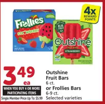 Albertsons Outshine Fruit Bars 6 ct. or Frollies Bars 6-9 ct offer