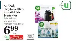 Pavilions Air Wick Plug-In Refills or Essential Mist Starter Kit offer