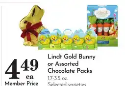 Pavilions Lindt Gold Bunny or Assorted Chocolate Packs offer