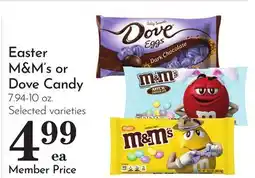 Pavilions Easter M&M's or Dove Candy offer