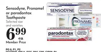 Pavilions Sensodyne, Pronamel or parodontax Toothpaste offer