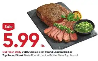 Stater Bros USDA Choice Beef Round London Broil or Top Round Steak offer