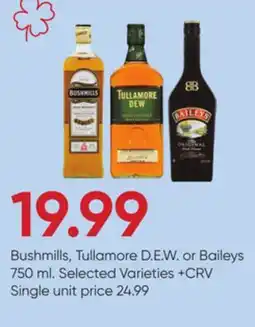 Stater Bros Bushmills, Tullamore D. E. W. or Baileys offer