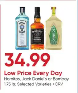 Stater Bros Hornitos, Jack Daniel's or Bombay offer