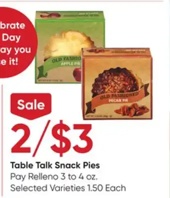 Stater Bros Table Talk Snack Pies offer