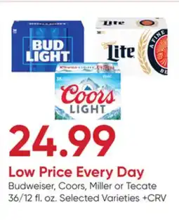 Stater Bros Budweiser, Coors, Miller or Tecate offer