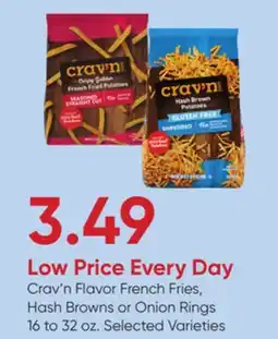 Stater Bros Crav'n Flavor French Fries, Hash Browns or Onion Rings offer