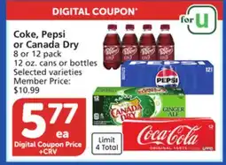 Vons Coke, Pepsi or Canada Dry offer