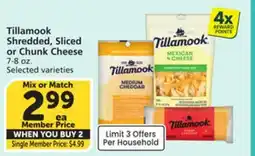 Vons Tillamook Shredded, Sliced or Chunk Cheese offer