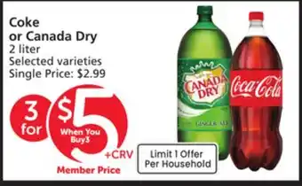 Vons Coke or Canada Dry offer