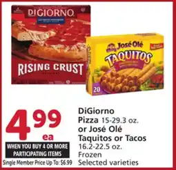 Vons DiGiorno Pizza 15-29.3 oz. or José Olé Taquitos or Tacos 16.2-22.5 oz offer