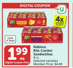 Vons Nabisco Ritz Cracker Sandwiches offer