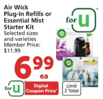 Vons Air Wick Plug-In Refills or Essential Mist Starter Kit offer