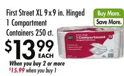 Smart & Final First Street XL 9x9 in. Hinged 1 Compartment Containers 250 ct offer