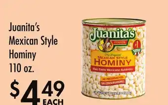 Smart & Final Juanita's Mexican Style Hominy 110 oz offer