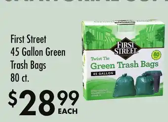 Smart & Final First Street 45 Gallon Green Trash Bags offer