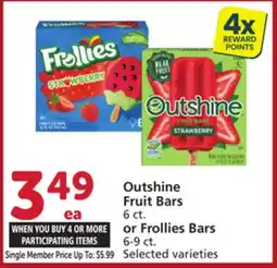 Vons Outshine Fruit Bars 6 ct. or Frollies Bars 6-9 ct offer