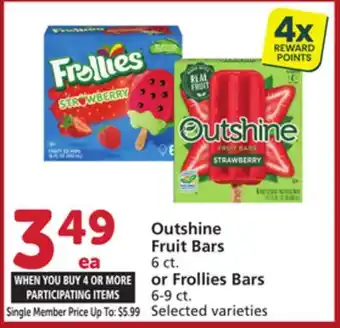 Vons Outshine Fruit Bars 6 ct. or Frollies Bars 6-9 ct offer