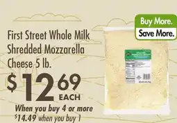 Smart & Final First Street Whole Milk Shredded Mozzarella Cheese offer