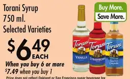 Smart & Final Torani Syrup offer