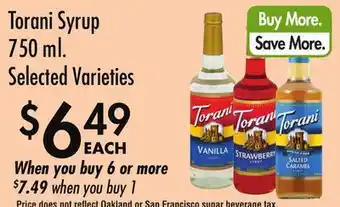 Smart & Final Torani Syrup offer