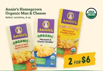 Sprouts Farmers Market Annie's Homegrown Organic Mac & Cheese offer