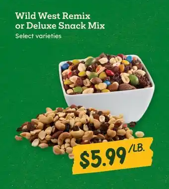 Sprouts Farmers Market Wild West Remix or Deluxe Snack Mix offer