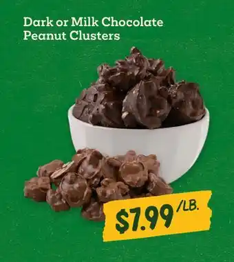 Sprouts Farmers Market Dark or Milk Chocolate Peanut Clusters offer