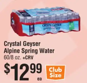 Smart & Final Crystal Geyser Alpine Spring Water offer