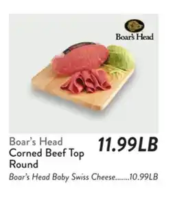 Fresh Thyme Boar's Head Baby Swiss Cheese Beef Top Round offer