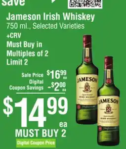 Smart & Final Jameson Irish Whiskey offer