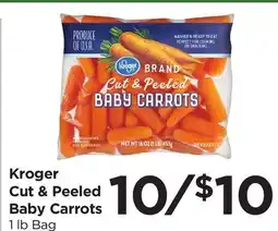 Food 4 Less Kroger Cut & Peeled Baby Carrots offer