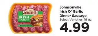 Food 4 Less Johnsonville Irish O' Garlic Dinner Sausage offer