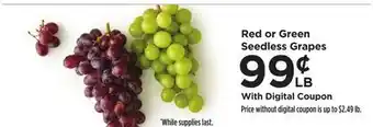 Food 4 Less Red or Green Seedless Grapes offer