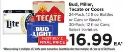 Food 4 Less Bud, Miller, Tecate or Coors offer