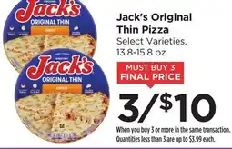 Food 4 Less Jack's Original Thin Pizza offer