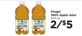 Food 4 Less Kroger 100% Apple Juice offer