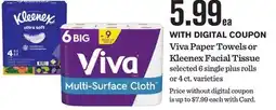 Mariano's Viva Paper Towels or Kleenex Facial Tissue offer