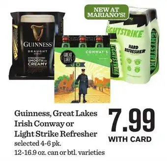 Mariano's Guinness, Great Lakes Irish Conway or Light Strike Refresher offer